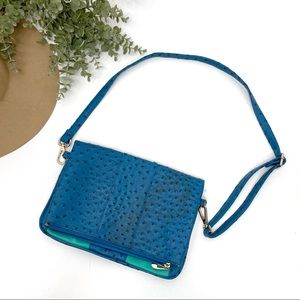 CRI DE COEUR• blue teal vegan leather crossbody